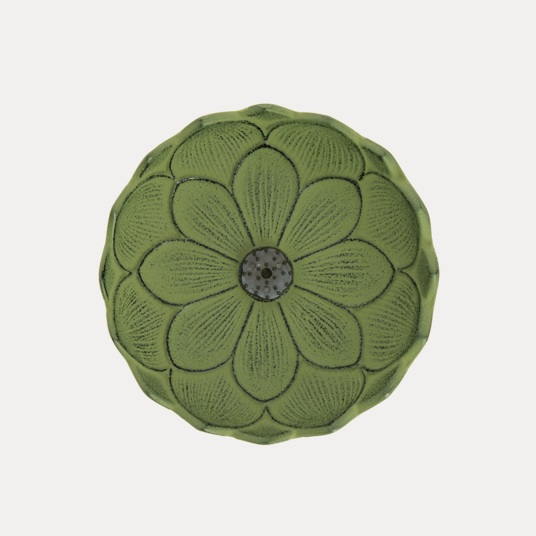 Iwachu Incense Burner - Green Lotus Flower