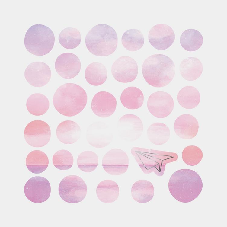 Punkte-Sticker Himmel - rosa - 0